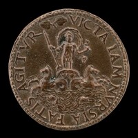 Neptune in a Sea-Car [reverse], Lysippus Junior, before 1477