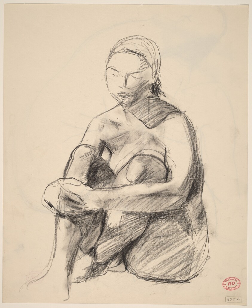 Untitled [female nude seated on floor] [recto]