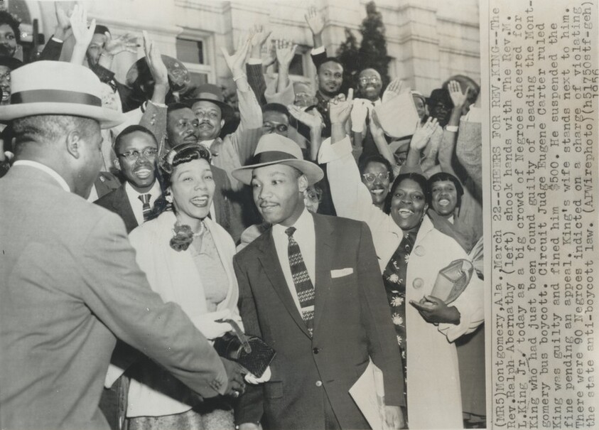 Title from caption on object: “Cheers for Reverend King”