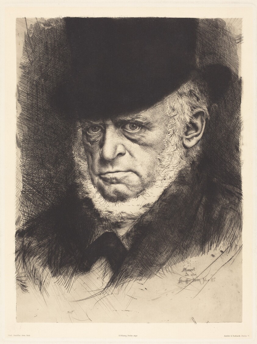 Adolph Menzel Wearing a Top Hat
