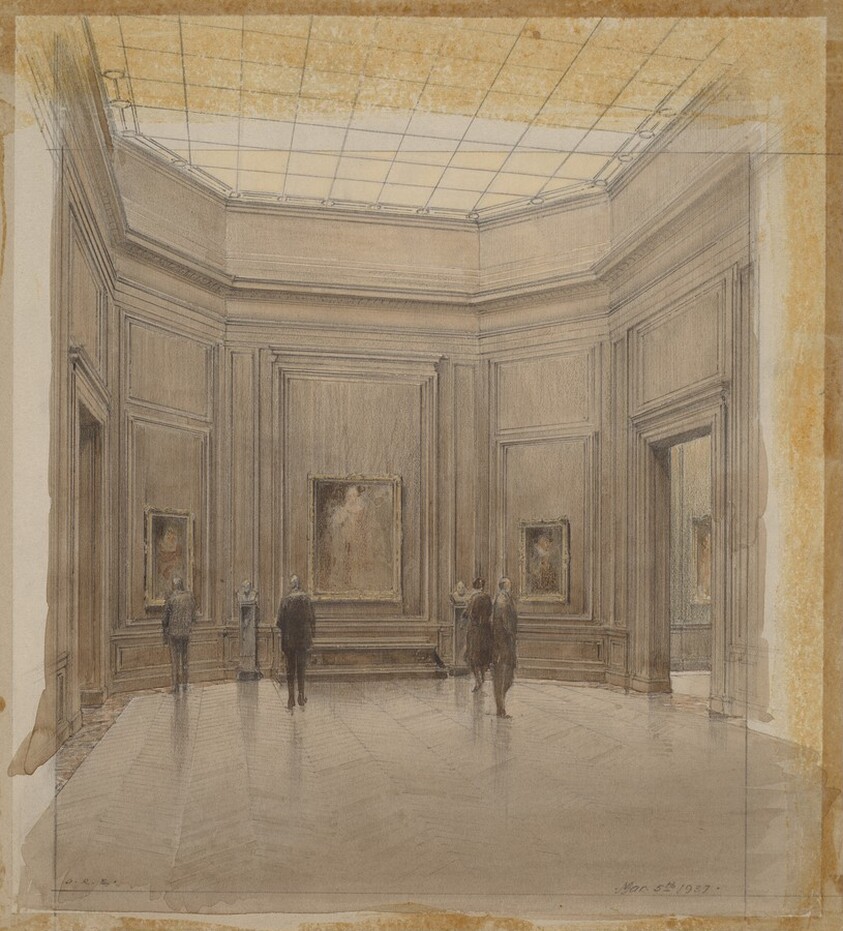 Study of Octagonal Gallery, Wood Panel Treatment