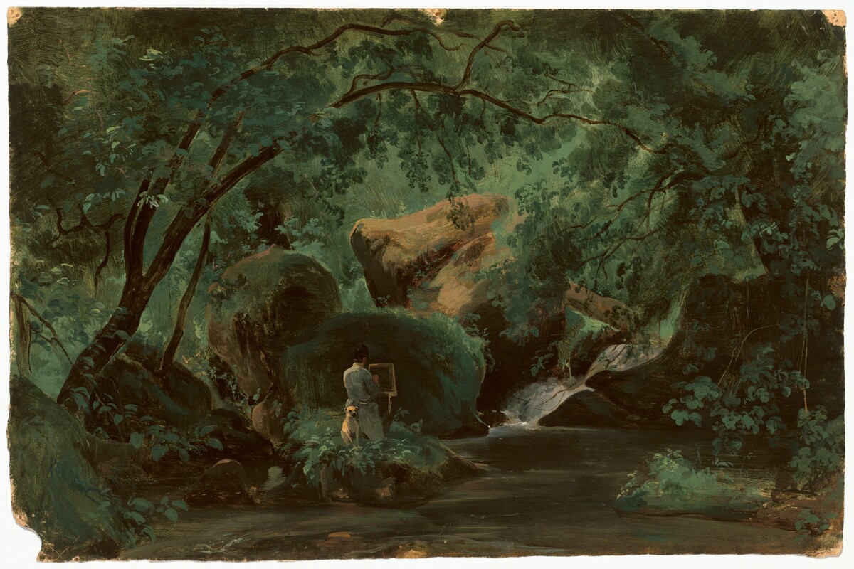 Forest Interior with a Painter, Civita Castellana