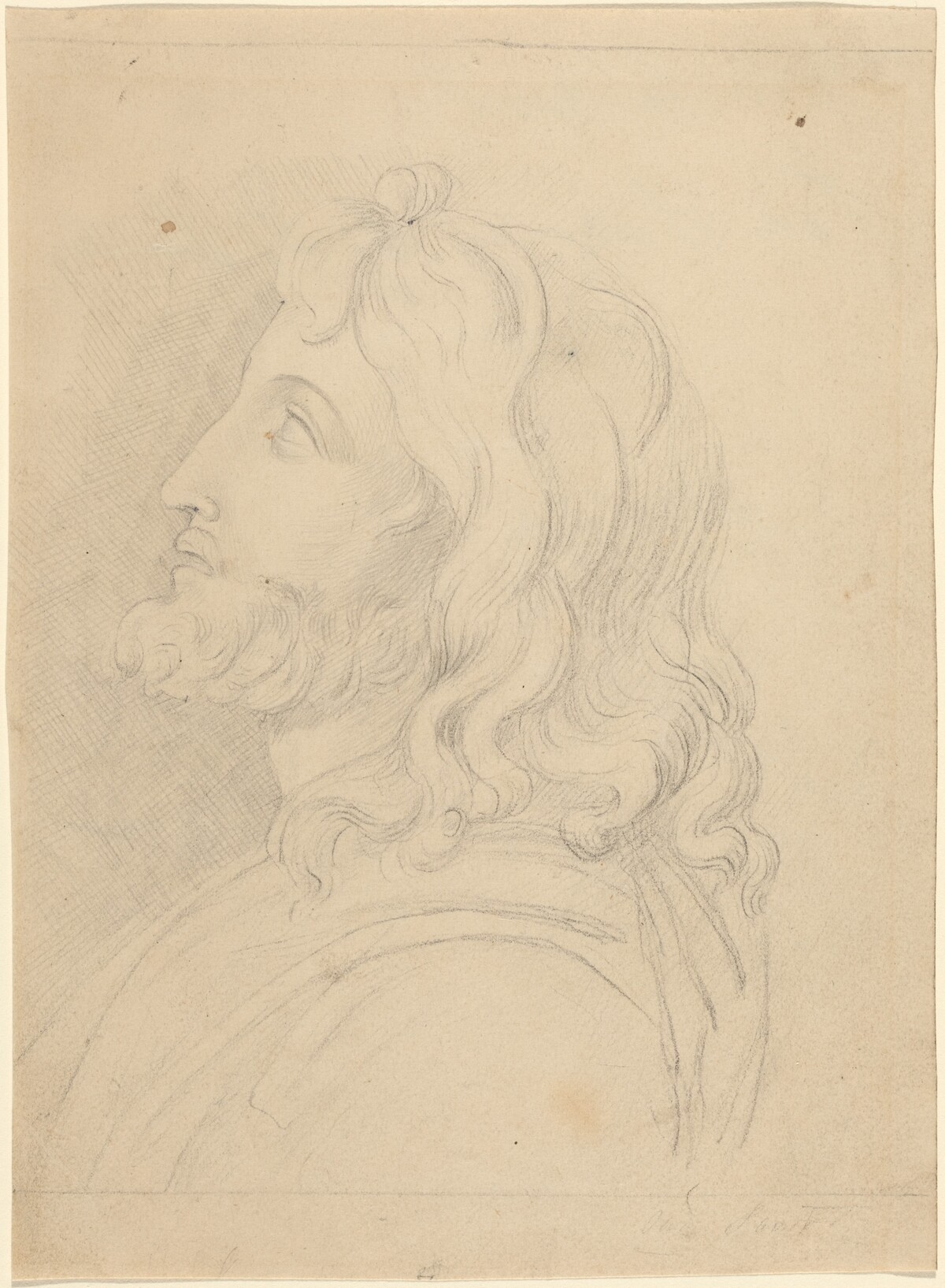 Bust of a Bearded Man Looking Up