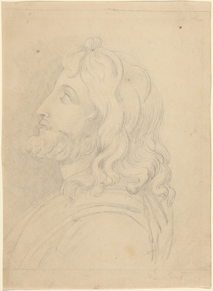 Bust of a Bearded Man Looking Up