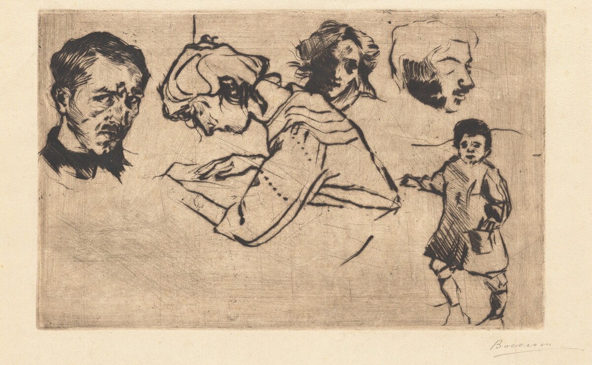 Self-Portrait with Four Other Studies