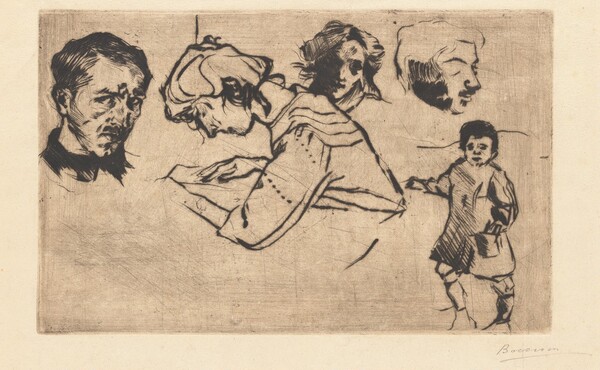Self-Portrait with Four Other Studies