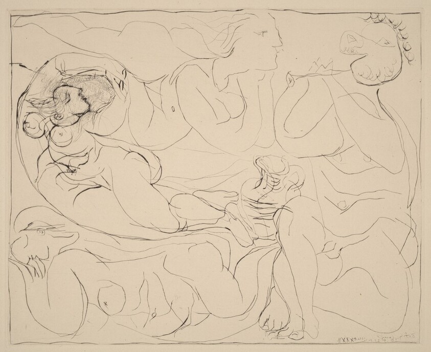 Flautist and Three Nudes (Flûtiste et trois femmes nues)