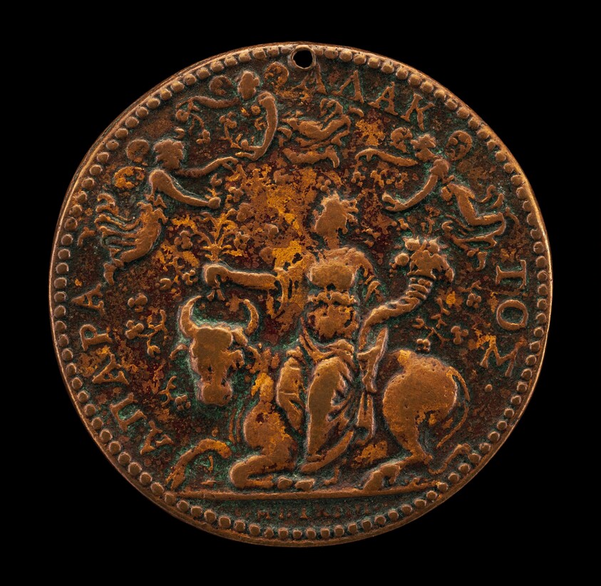 Allegory of Peace(?), with Abundance Seated on a Bull and Psyches Flying About [reverse]