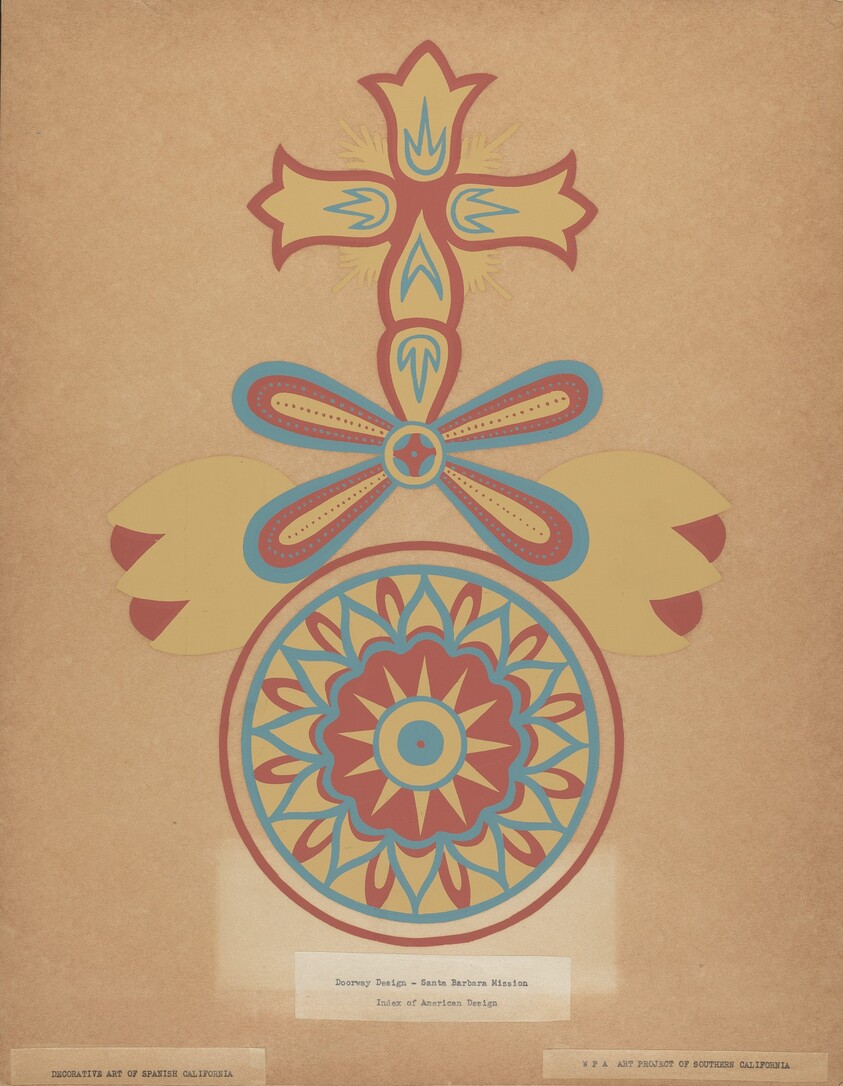 Santa Barbara Mission Doorway Design from the portfolio "Decorative Art of Spanish California"