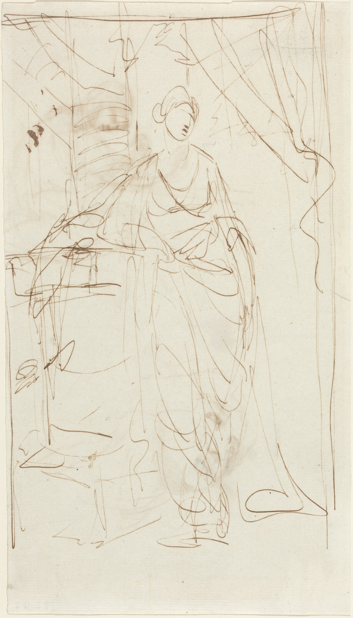An Elegant Lady in Classical Dress [recto]