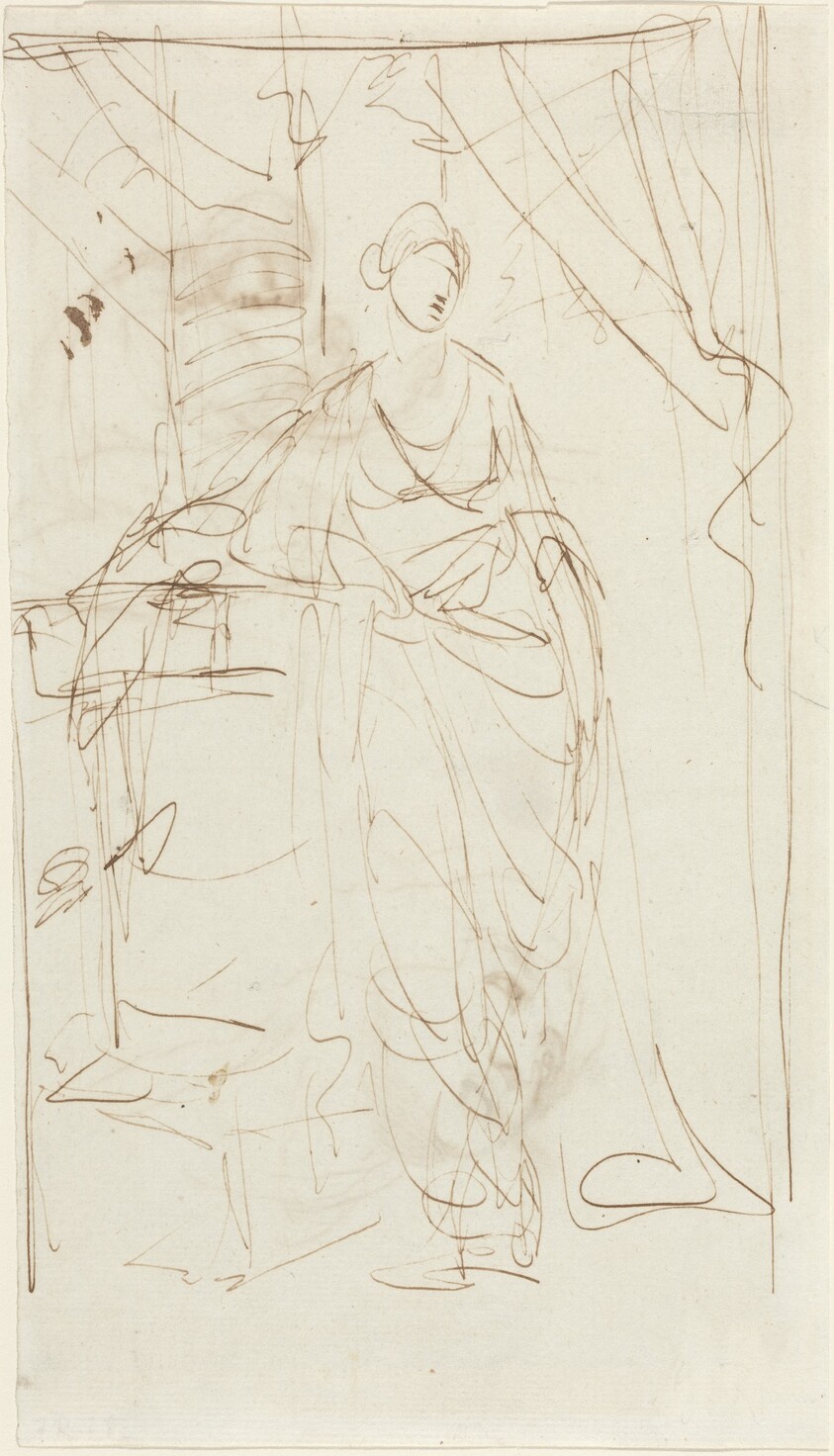 An Elegant Lady in Classical Dress [recto]