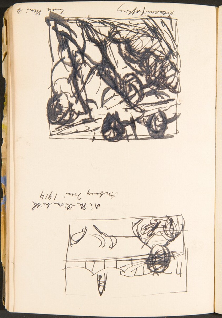 Zwei bezeichnete Skizzen (Two Sketches with Inscriptions) [p. 34]