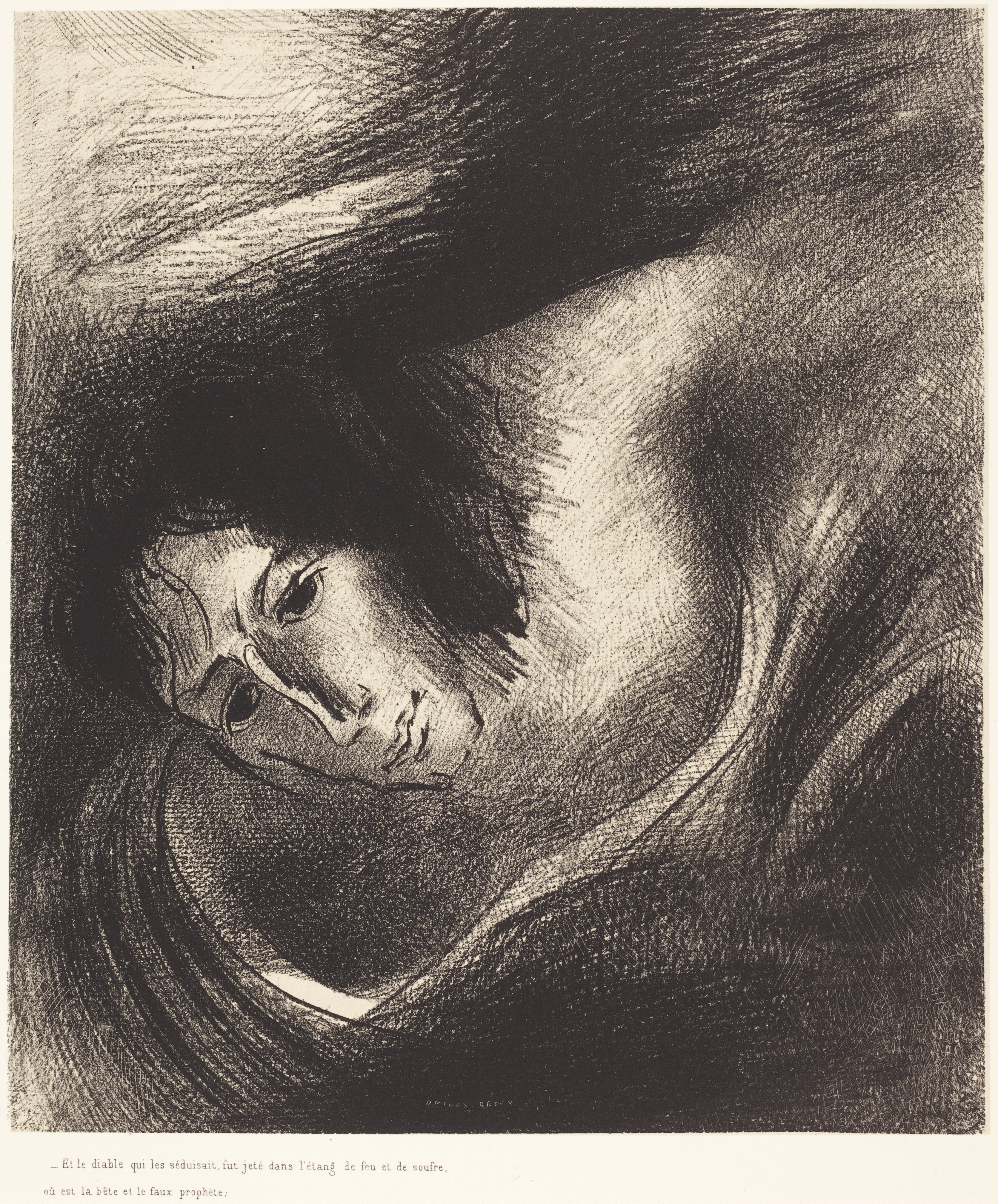 Redon、FLEURS DANS UN VASE BRUN、希少画集画 Flowers in a Vase by Odilon Redon