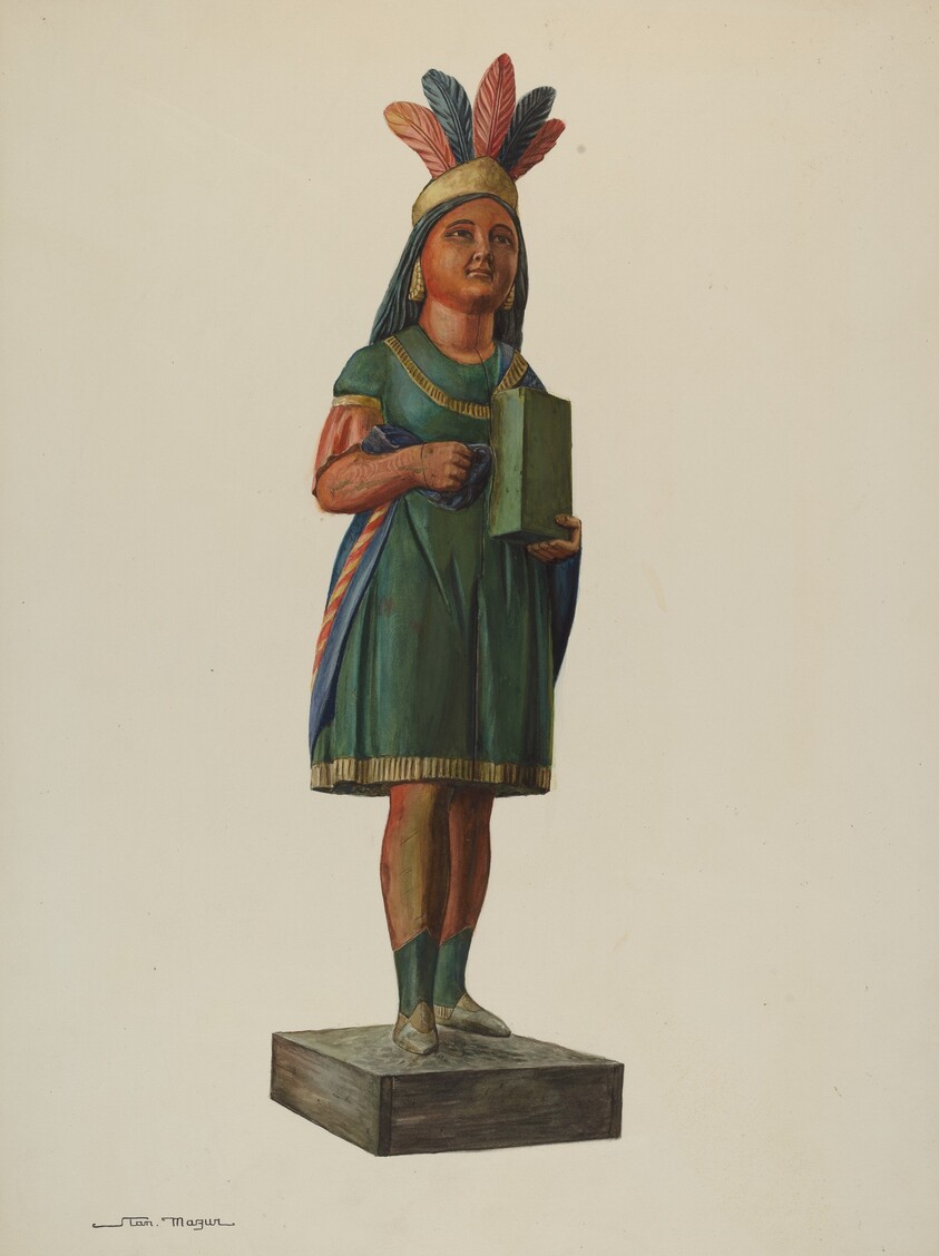 Wooden Pocahontas Store Figure
