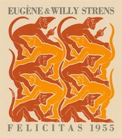 Fire, New Year's greeting-card 1955, M.C. Escher, 1952