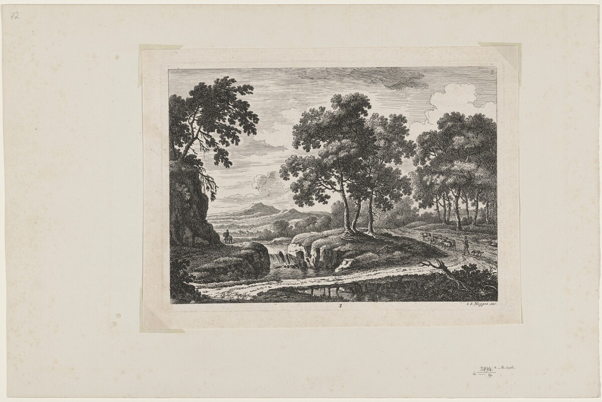 Shepherd by a Waterfall