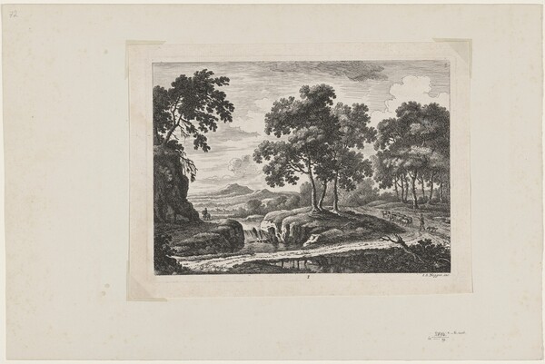 Shepherd by a Waterfall