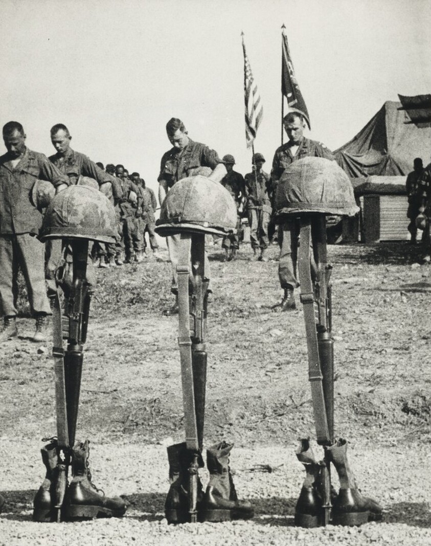 Title from caption on object: “Honoring Their Fallen Comrades”
