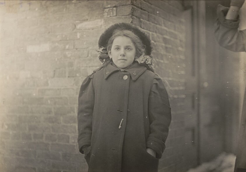 Mery Horn, a hunchback condition aggravated by the heavy load of papers she carried. Hartford, Connecticut, March 1909
