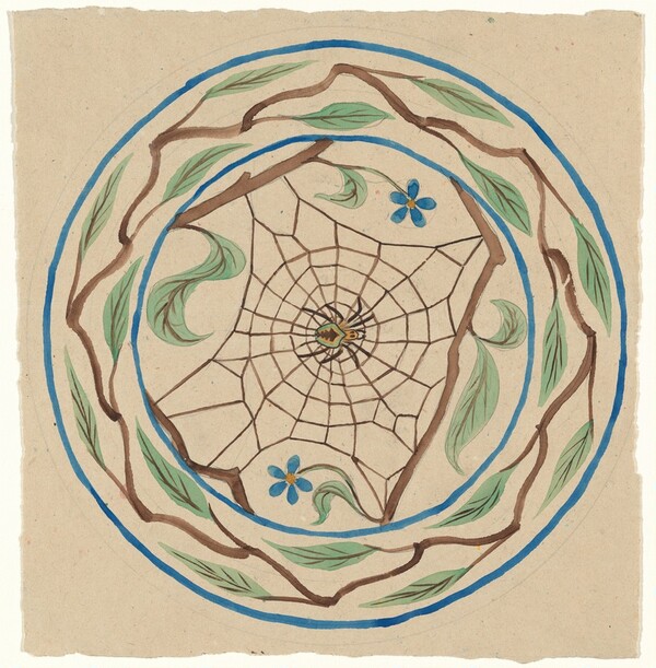 Spider in the Garden (design for a ceramic plate)