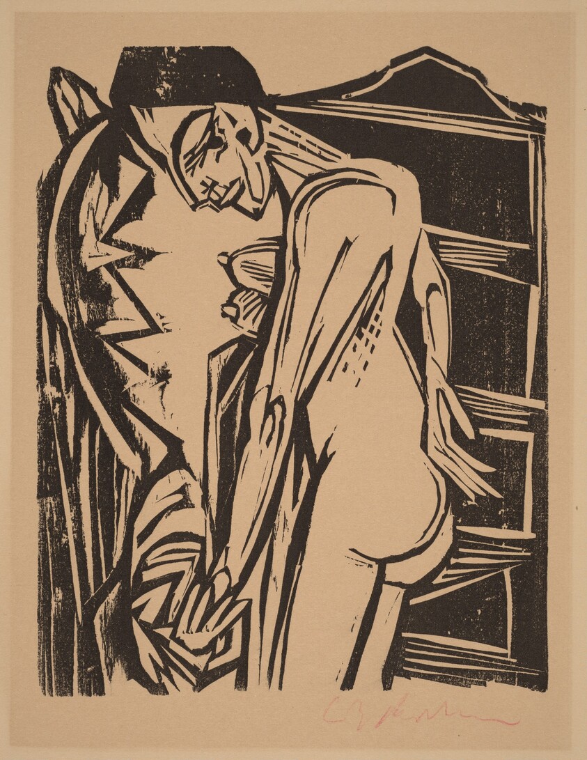 Female Nude Before a Cabinet