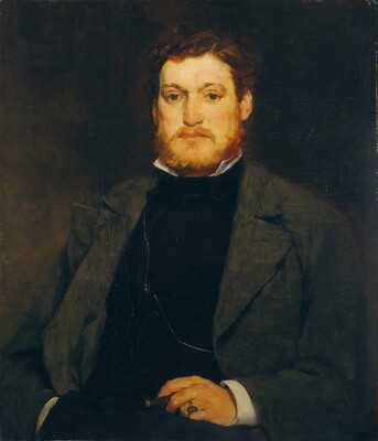 “William Gedney Bunce”. This painting shows a seated man from the waist up who looks directly at us.