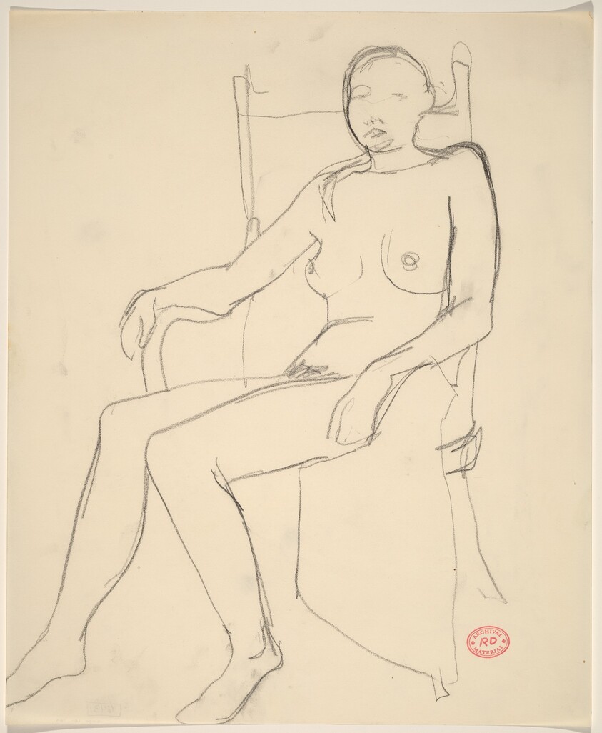 Untitled [nude turning to the left in her chair]