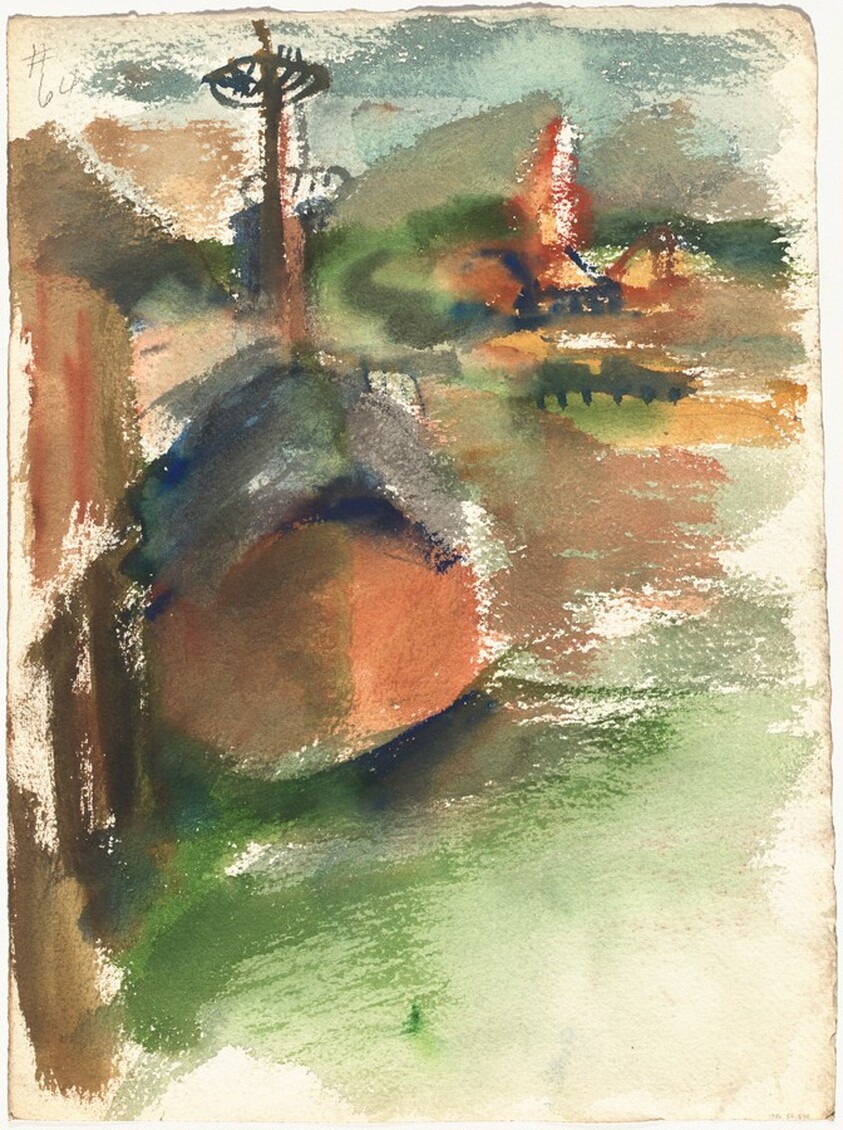 Untitled (schooner at wharf) [verso]