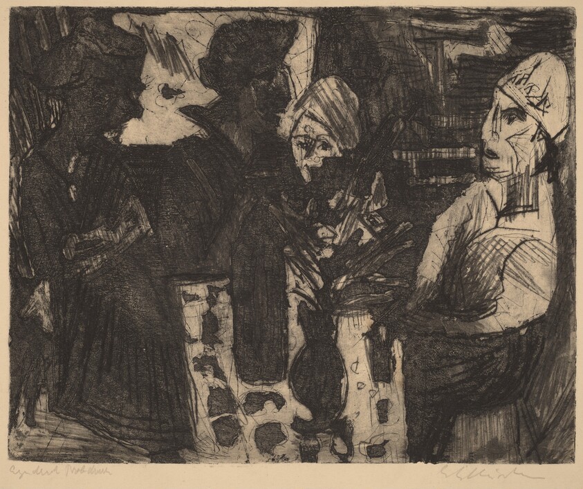 Women at a Table in a Room (recto) / Nude Woman (verso)