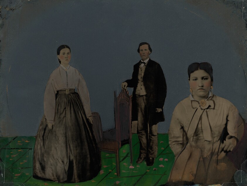 Portrait of Two Women and a Man
