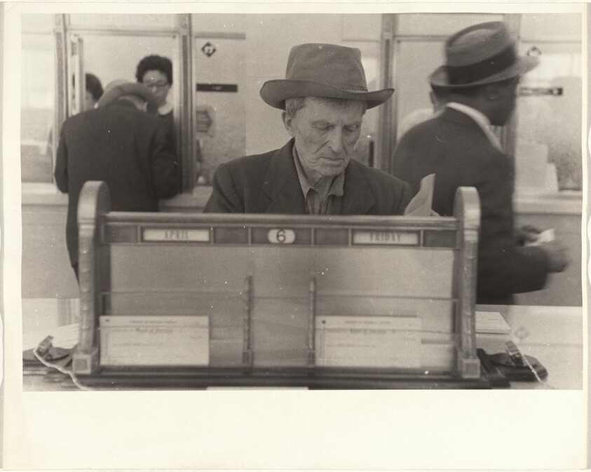 Man in bank--San Francisco