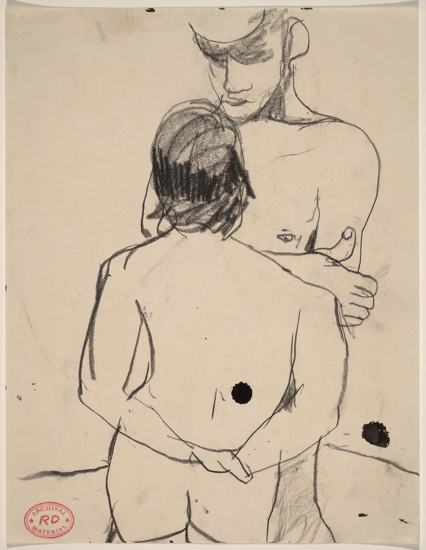 Untitled [standing male and female nude facing each other]
