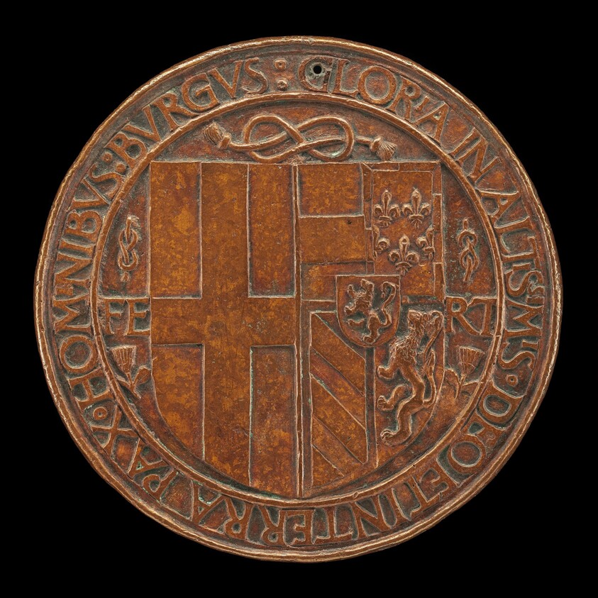 Arms of Filiberto Impaling Those of Margaret [reverse]