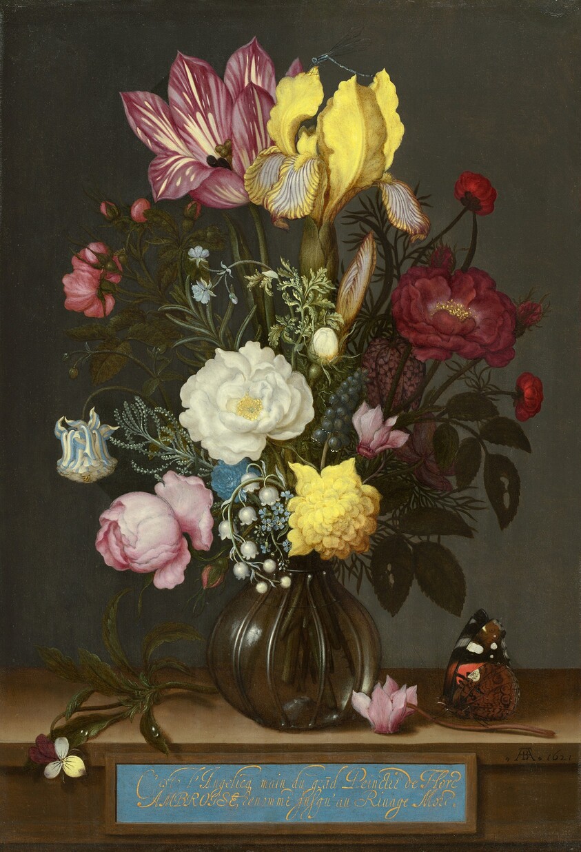 Bouquet of Flowers in a Glass Vase