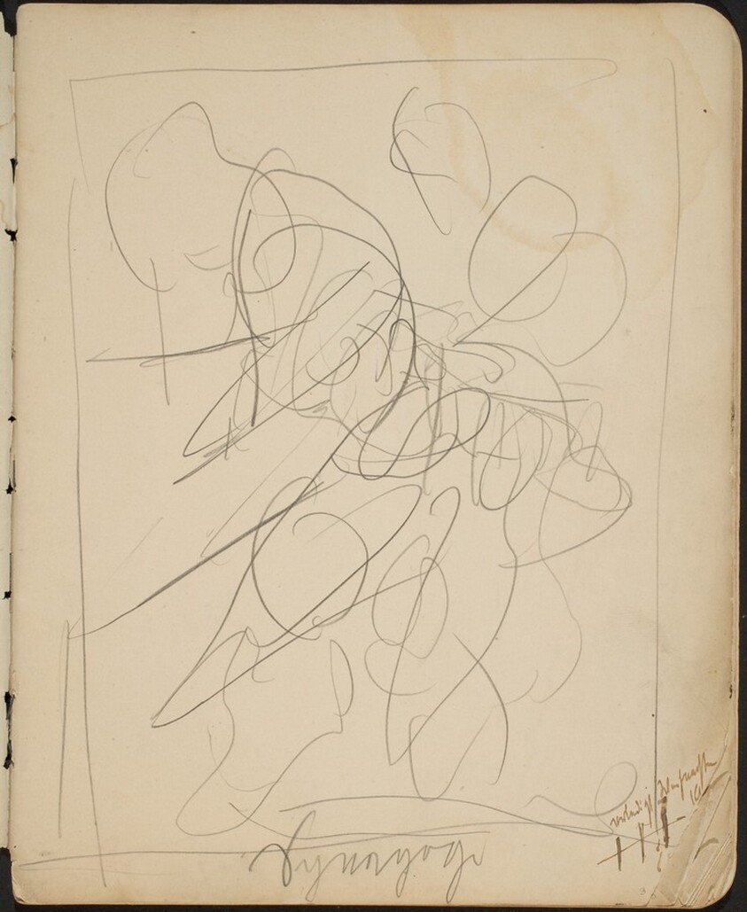 Kompositionsskizze (Sketch with Inscription) [p. 3]