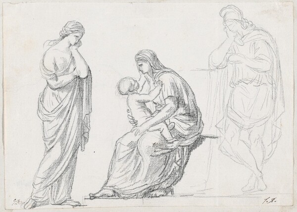 Mother and Child Flanked by Two Standing Figures