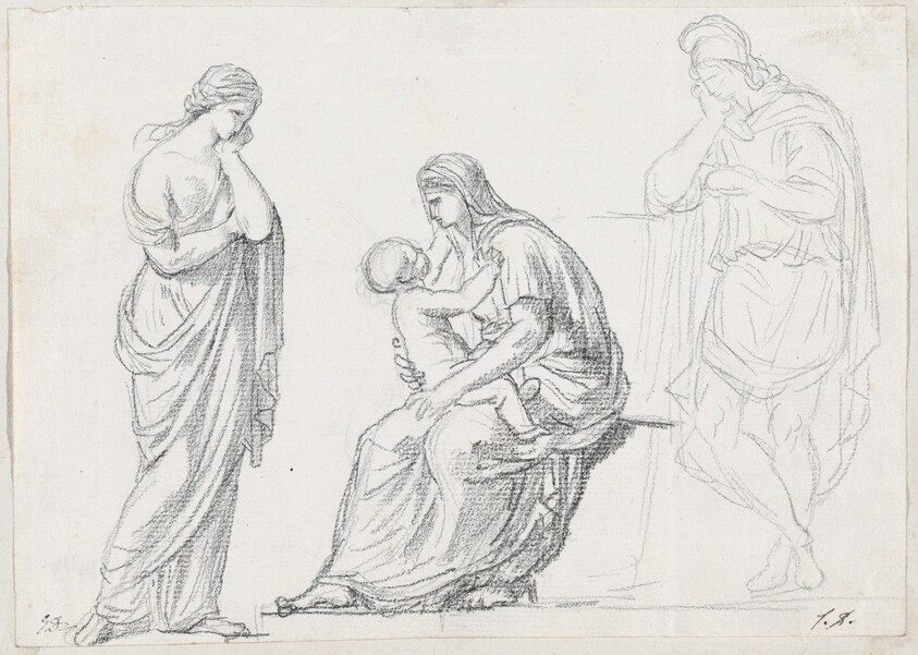 Mother and Child Flanked by Two Standing Figures