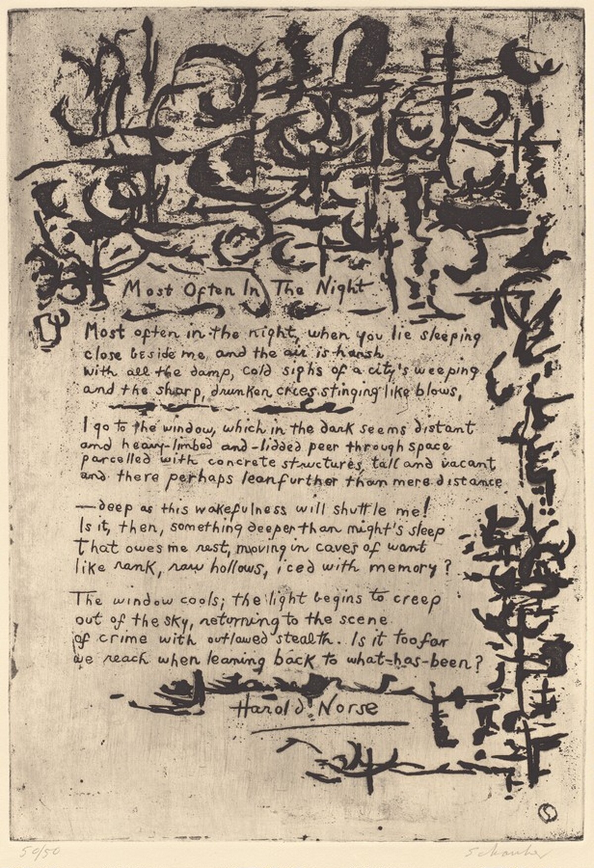 Most Often in the Night from 21 Etchings and Poems