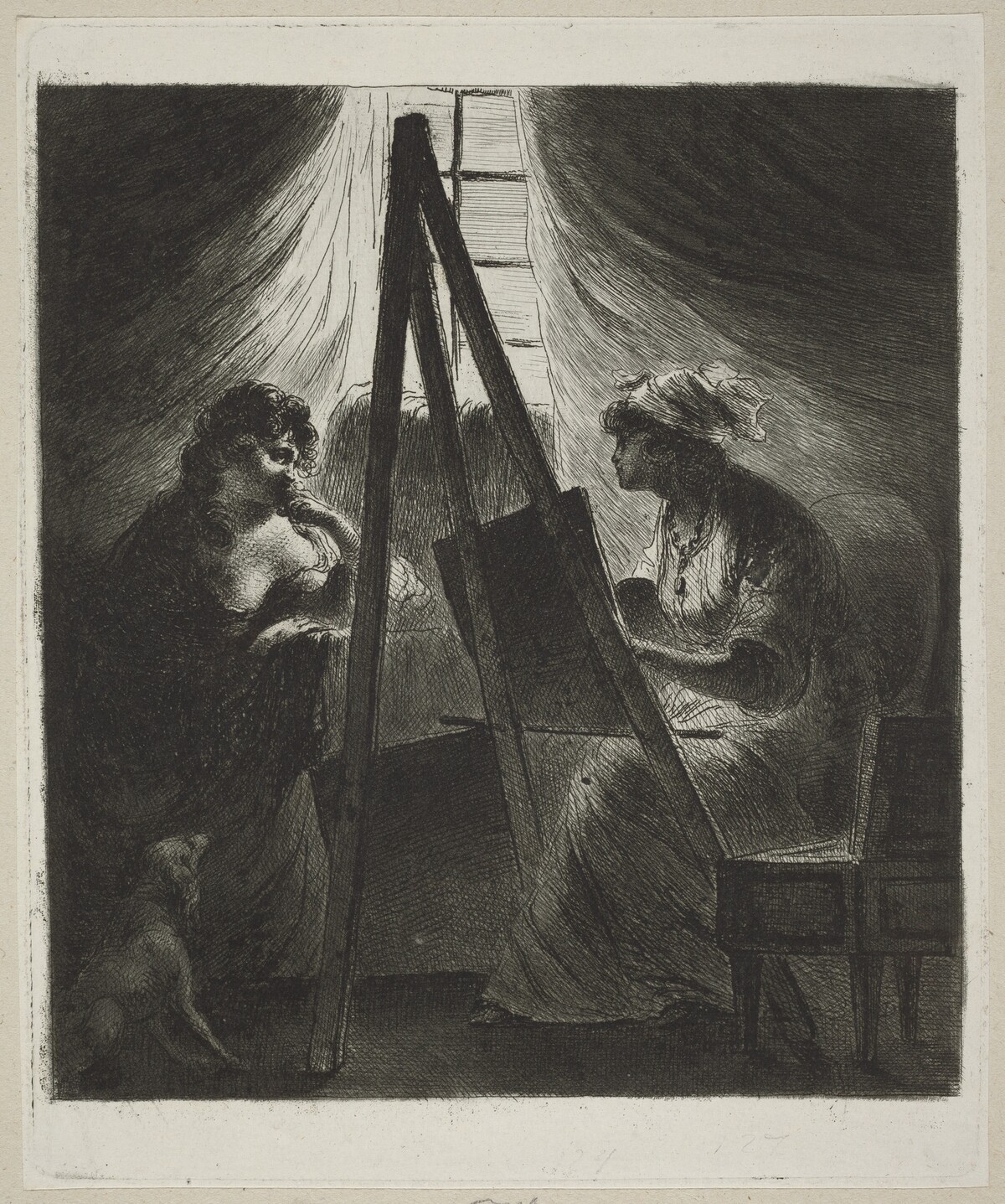 Woman Painter at Easel