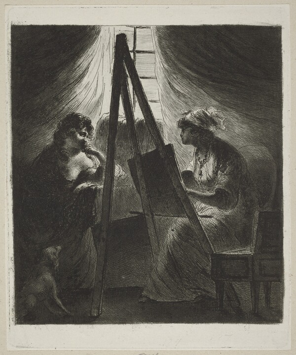Woman Painter at Easel