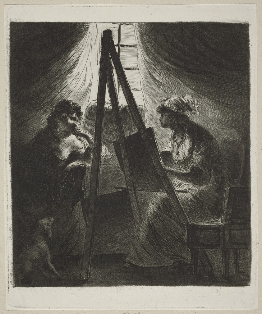 Woman Painter at Easel