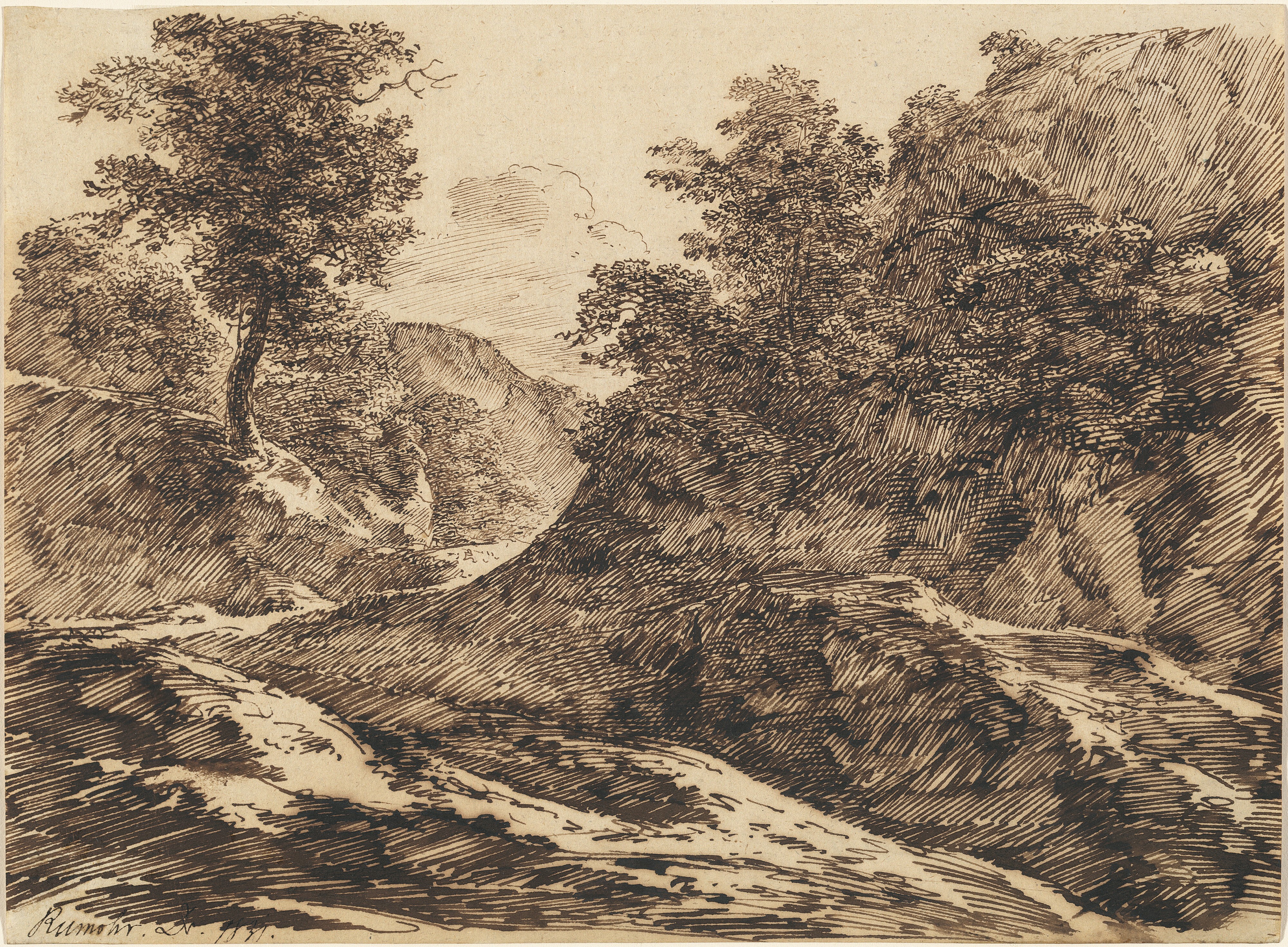 A Path through a Hilly Landscape by Carl Friedrich von Rumohr