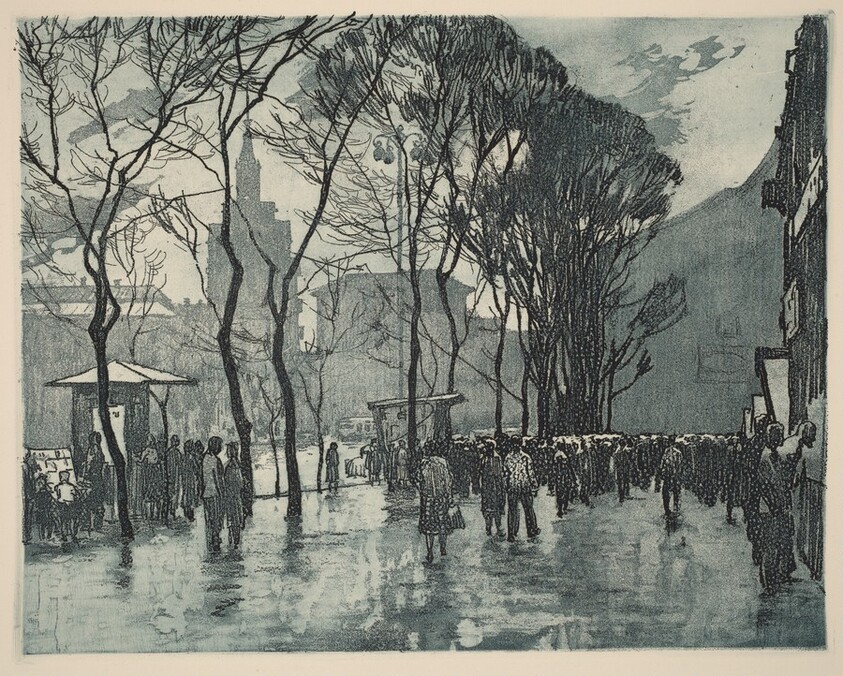 Twilight Rain in Red Square