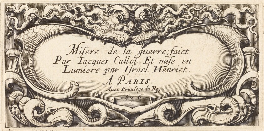 Title Page for Callot's "The Small Miseries of War"