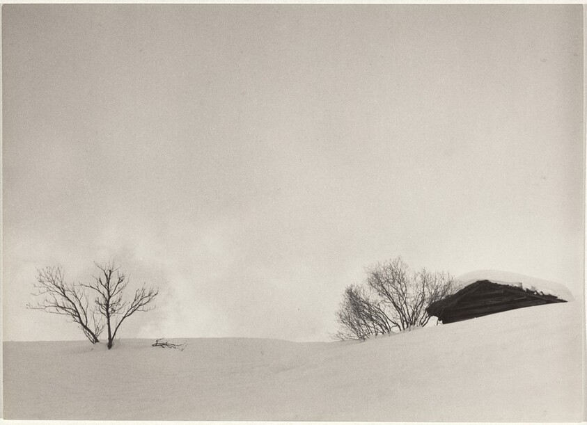 Cabin in snow--Landscape