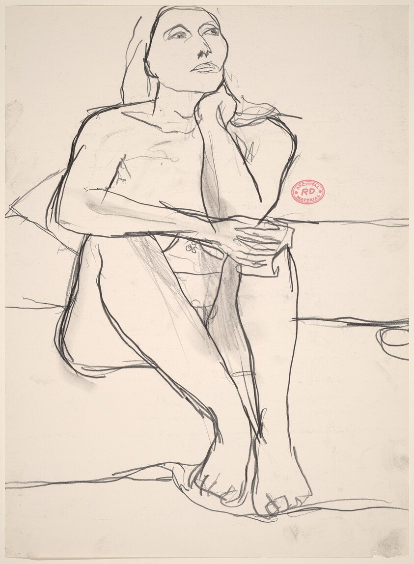 Untitled [seated nude with right hand on the side of her neck]