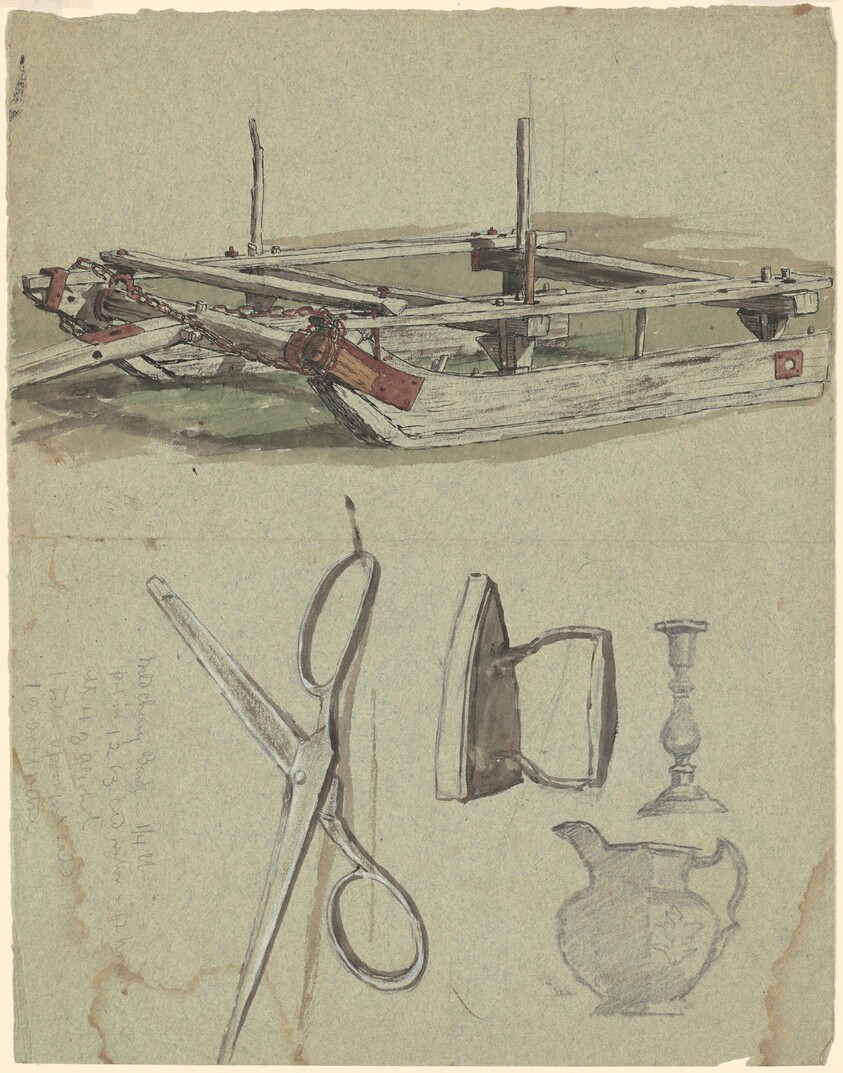 Studies of a Sled and Various Household Objects