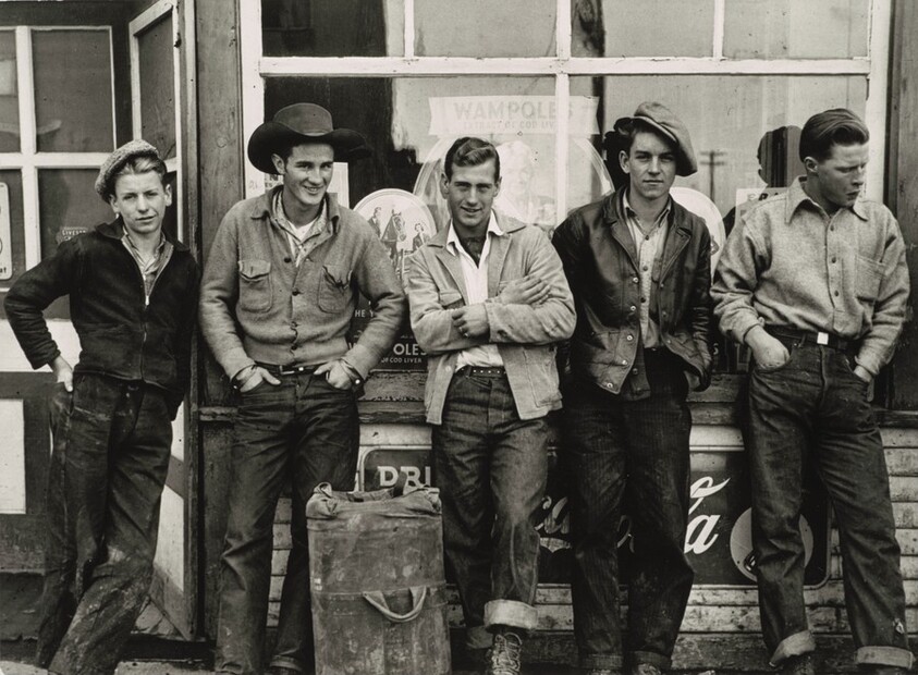 Drug store "cowboys." Black Diamond, Alberta, Canada