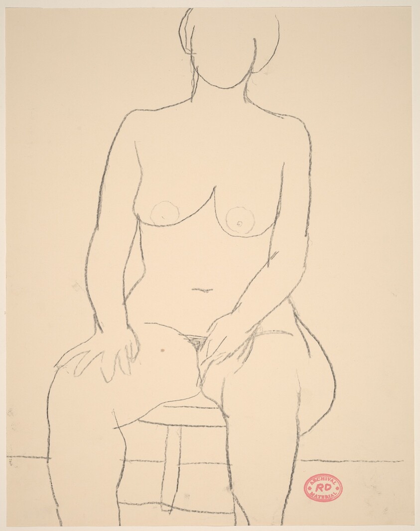 Untitled [front view of seated female nude]