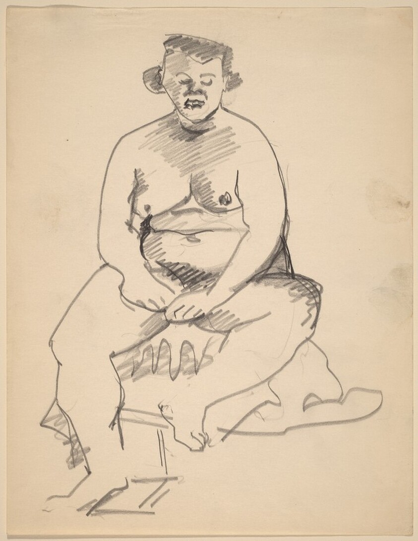 Seated Nude Facing Front with Hands Crossed